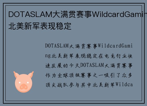 DOTASLAM大满贯赛事WildcardGaming北美新军表现稳定